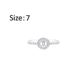 عصفور كريستال خاتم فضة عيار 925 بتصميم دائري زخرفي مرصع بالزركون RM0127-7